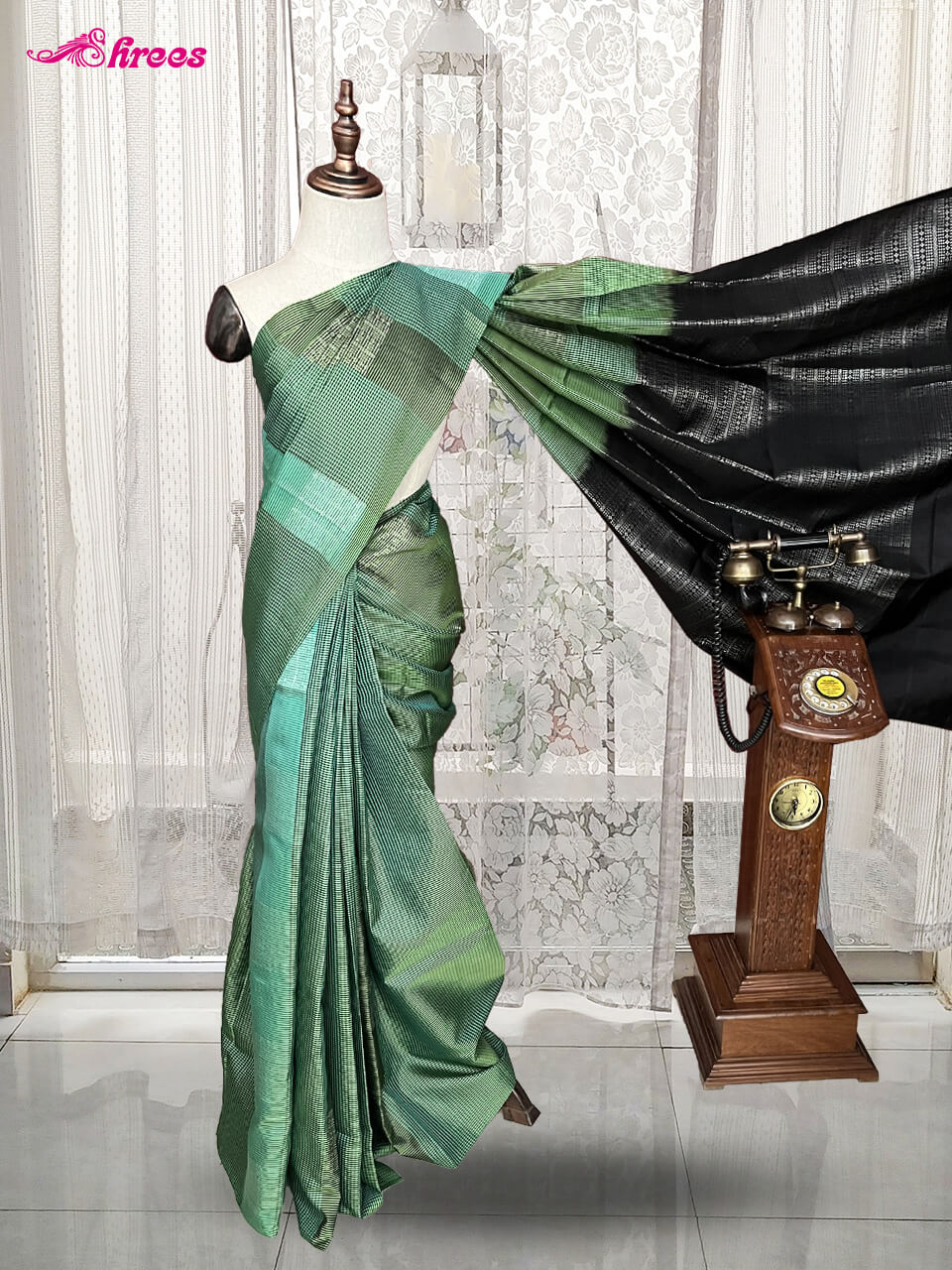 Dark Onion Pink & Spring Green Elegance Kanchipuram Handloom Silk Sare –  Capell Haute Couture
