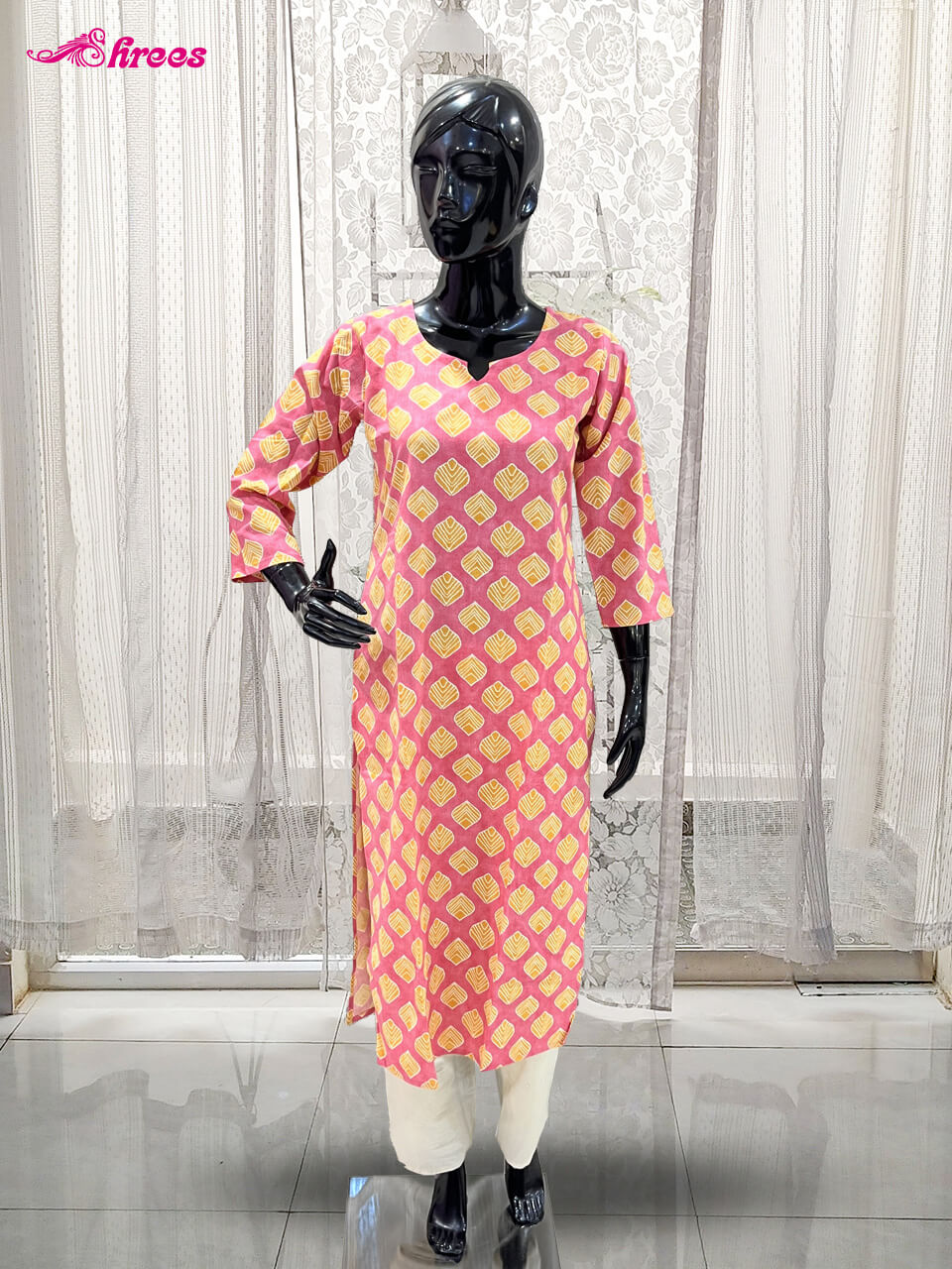 Peach Cotton Readymade Salwar