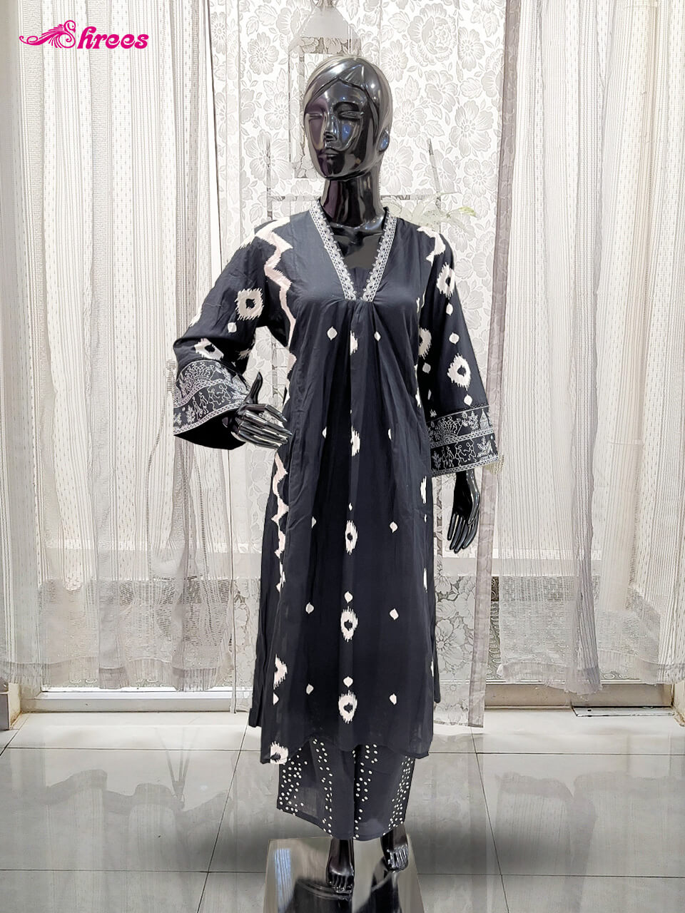 Black Cotton Readymade Salwar