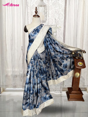Ash Tussar Silk Saree