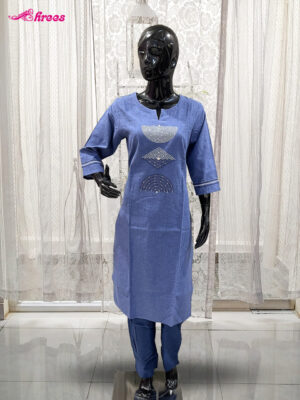 Blue Cotton Readymade Salwar-L