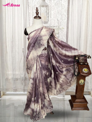 Mauve Purple Tussar Silk Saree