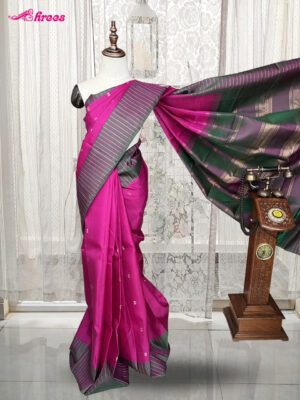Magenta Pink Pure Kanchipuram Silk Saree