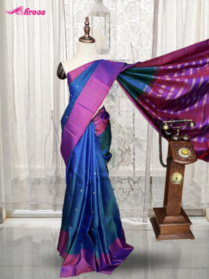 Sapphire Blue Pure Kanchipuram Silk Saree