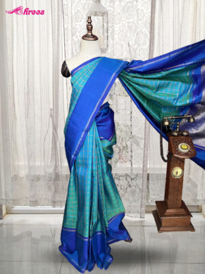 Copper Sulphate Blue Pure Kanchipuram Silk Saree