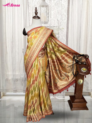 Multicolour Kora Silk Banaras Tissue Saree