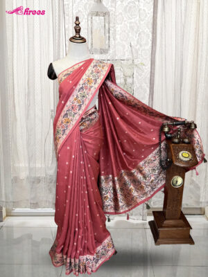 Brick Red Matka Silk Saree