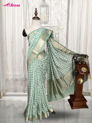 Seafoam Green Chanderi Cotton Saree