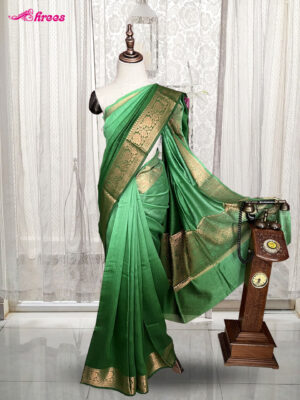 Green Moonga Tussar Silk Saree