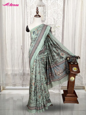 Pista Green Moonga Silk Saree
