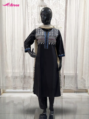 Black Cotton Readymade Salwar-M