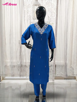 Royal Blue Silk Readymade Salwar-XL