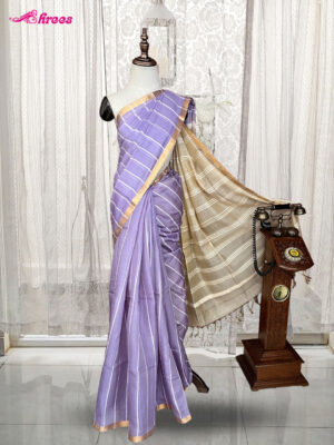 Lavender Organza Silk Saree