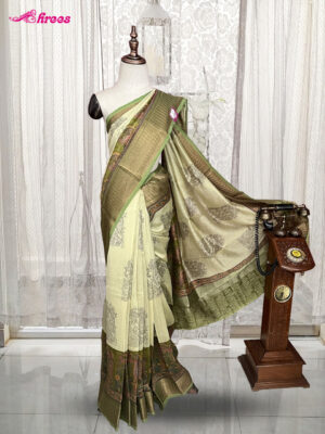 Pista Green Chanderi Cotton Saree
