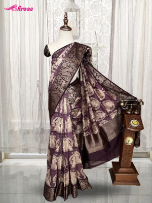 Wine Colour Chanderi Cotton Saree