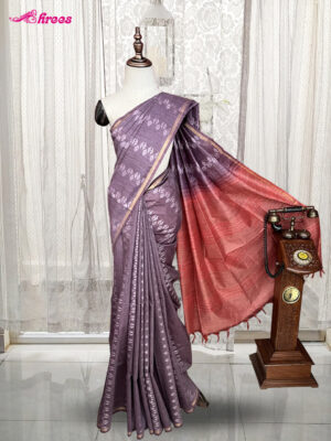 Dark Lavender Chanderi Cotton Saree