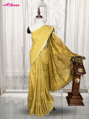 Lemon Yellow Chanderi Cotton Saree