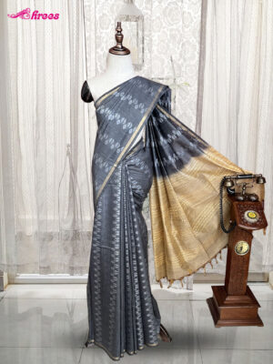 Grey Chanderi Cotton Saree