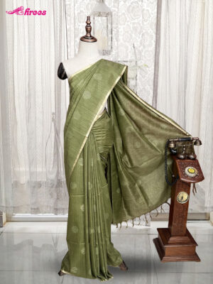 Mehendi Green Chanderi Cotton Saree
