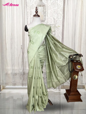 Pista Green Chanderi Cotton Saree