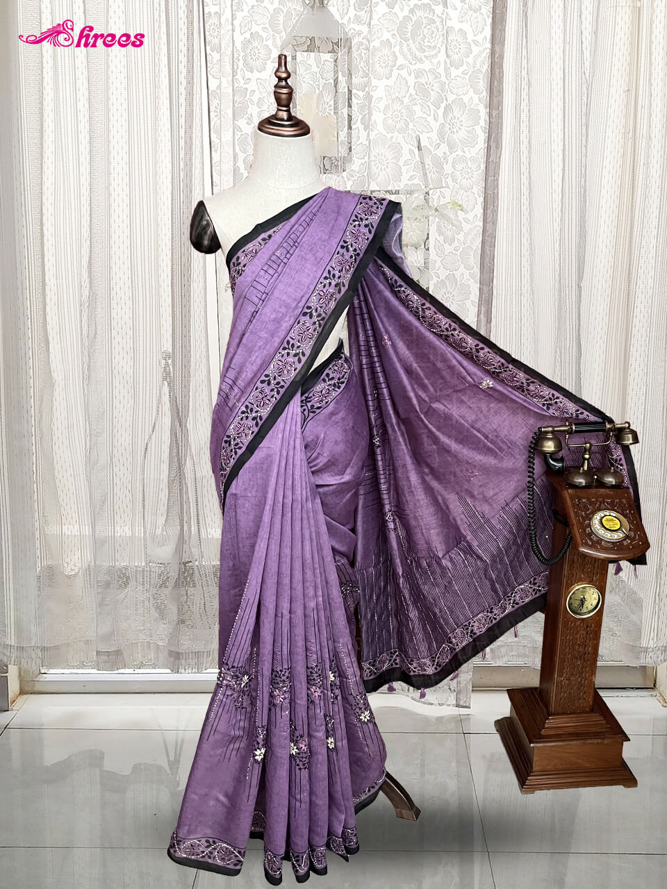 Lavender Chanderi Cotton Saree