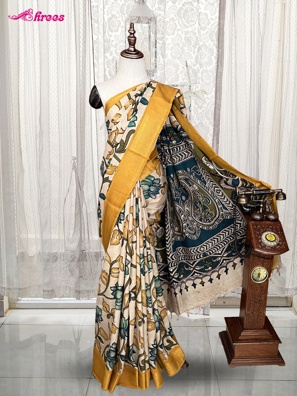 Cream Chennur Silk Saree