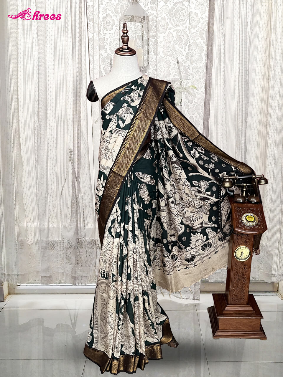 Bottle Green Chennur Silk Saree