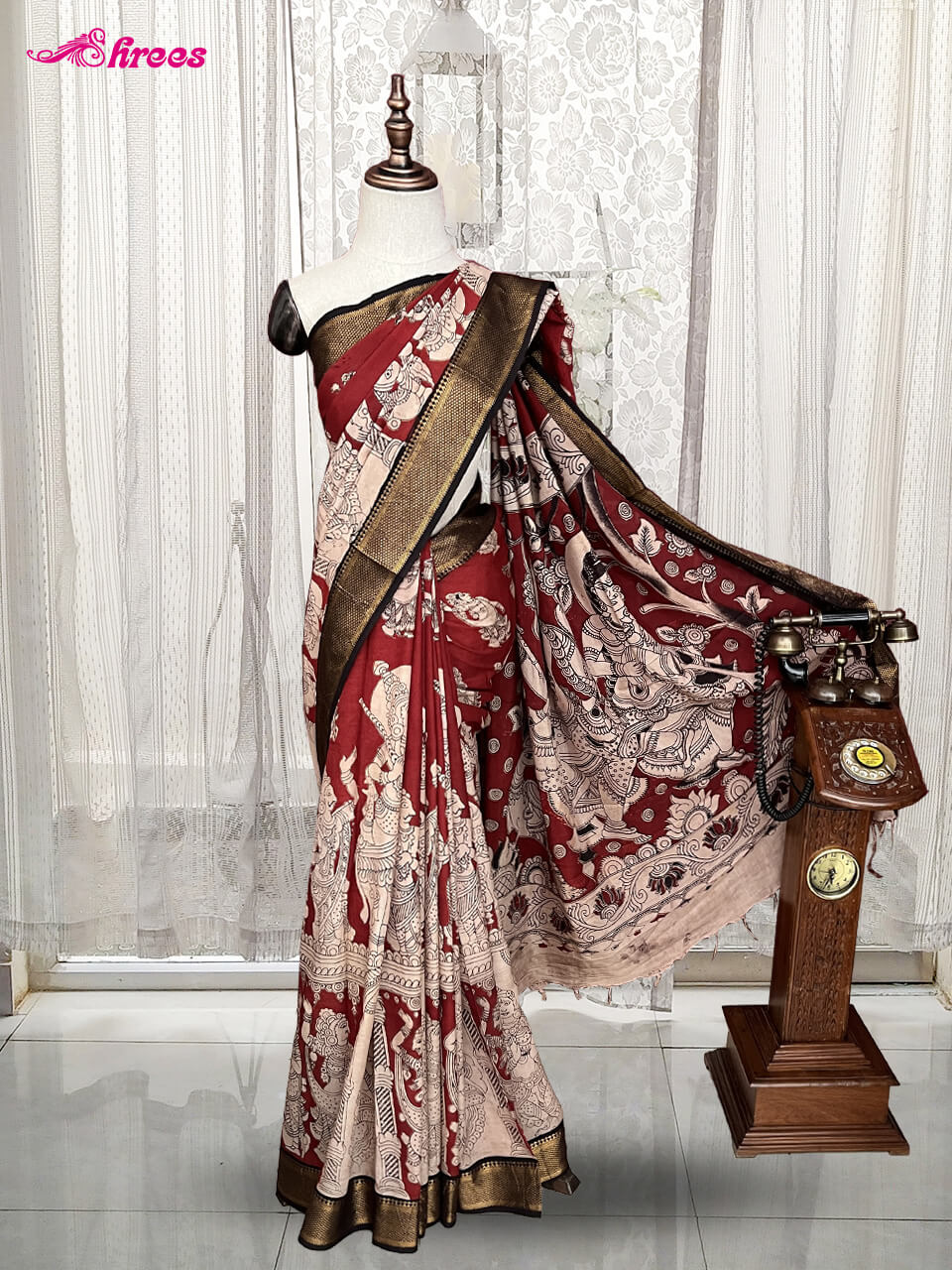 Reddish Maroon Chennur Silk Saree