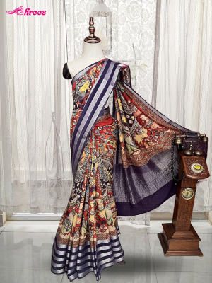 Red Moonga Tussar Silk Saree