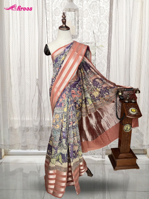 Lavender Moonga Tussar Silk Saree