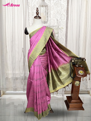 Rose Pink Matkha Silk Saree