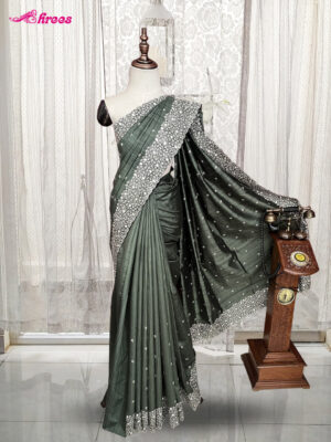 Green Semi Tussar Silk Saree