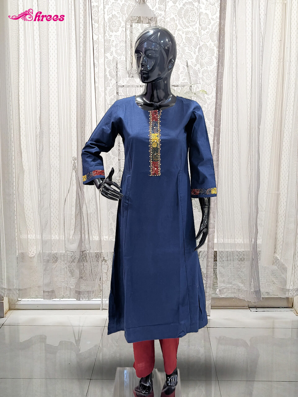 Royal Blue Cotton Kurthi
