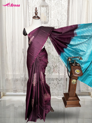 Wine Colour Pure Kanchipuram Silk Saree