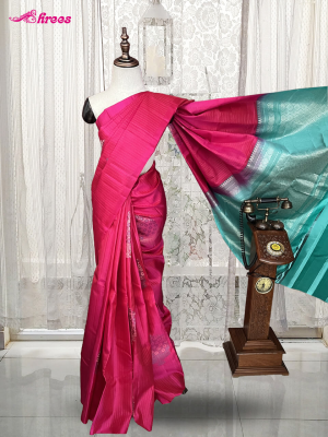 Ruby Pink Pure Kanchipuram Silk Saree