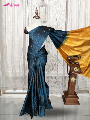 Teal Blue Pure Kanchipuram Silk Saree
