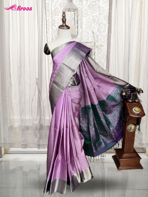 Pastel Lilac Pure Kanchipuram Silk Saree