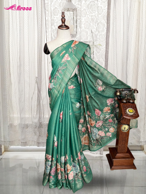 Jade Green Silk Kota Saree
