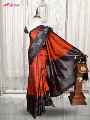 Brick Red Pure Kanchipuram Silk Saree