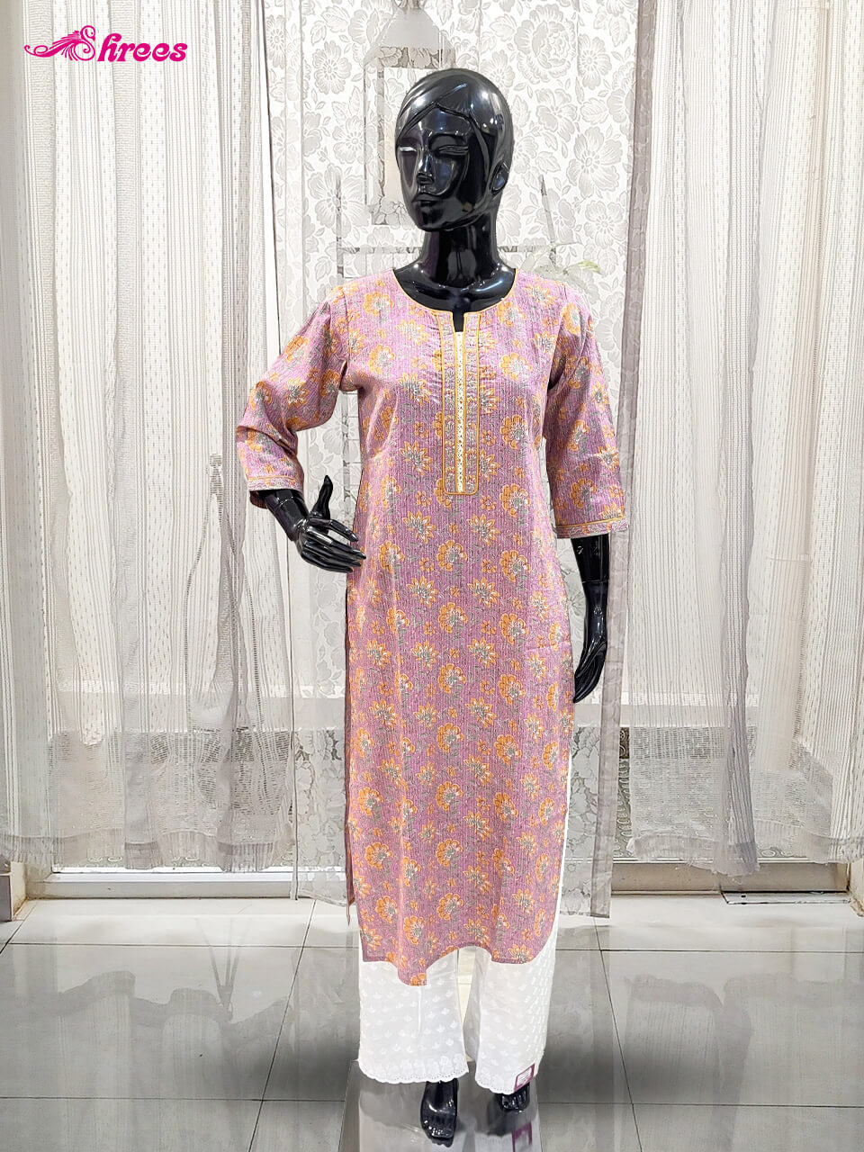 Light Pink Cotton Kurthi
