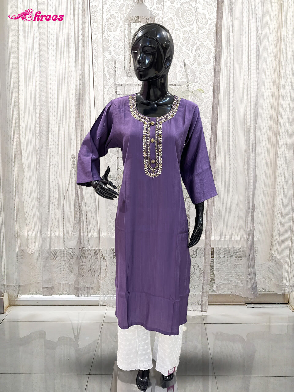Purple Silk Kurthi