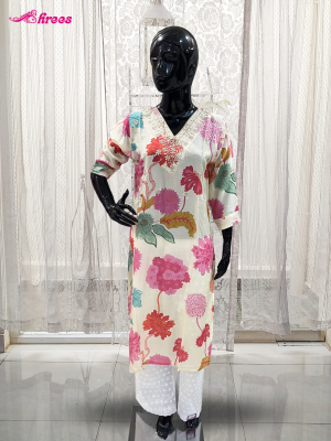 Cream Silk Kurthi-L