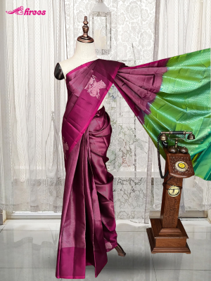 Wine Colour Pure Kanchipuram Silk Saree
