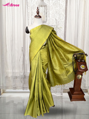 Olive Green Pure Kanchipuram Silk Saree