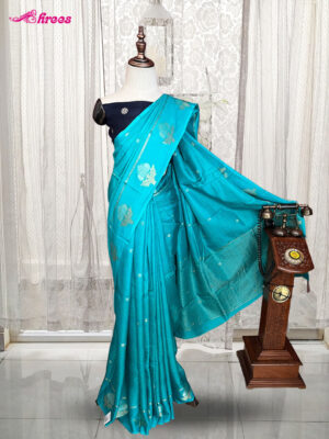 Blue Mashru Silk Saree