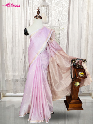 Pastel Lavender Tussar Silk Organza Saree