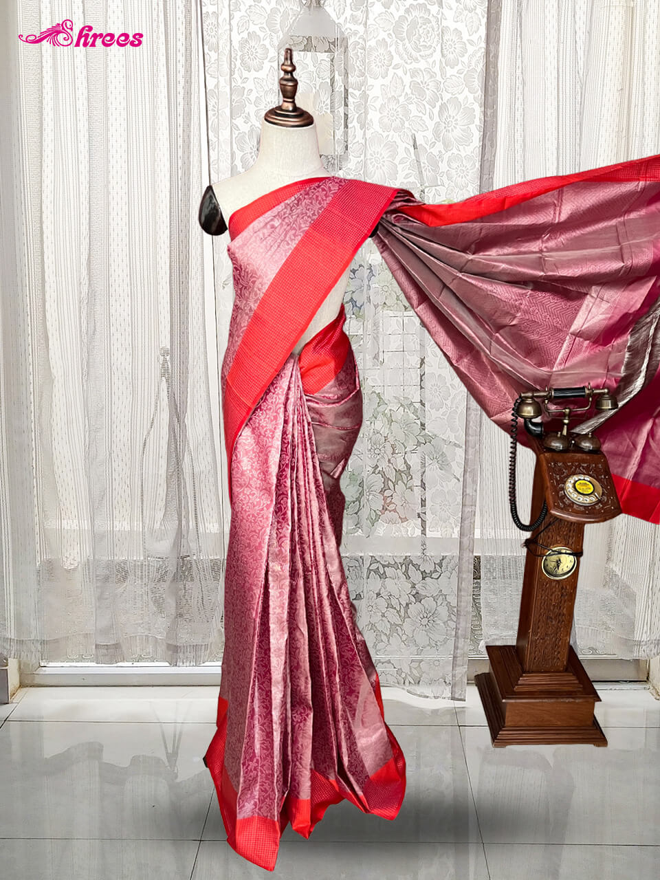Mauve Pink Pure Kanchipuram Silk Saree