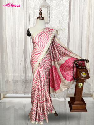 Pink Semi Tussar Silk Saree