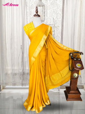 Lemon Yellow Binny Crepe Silk Saree