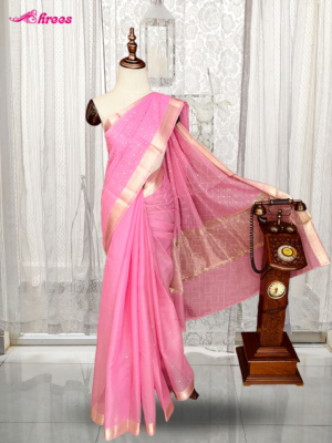 Pink Kora Silk Saree